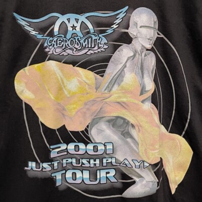 Aerosmith 2001 Just Push Play Tour Shirt Black Size L Hajime