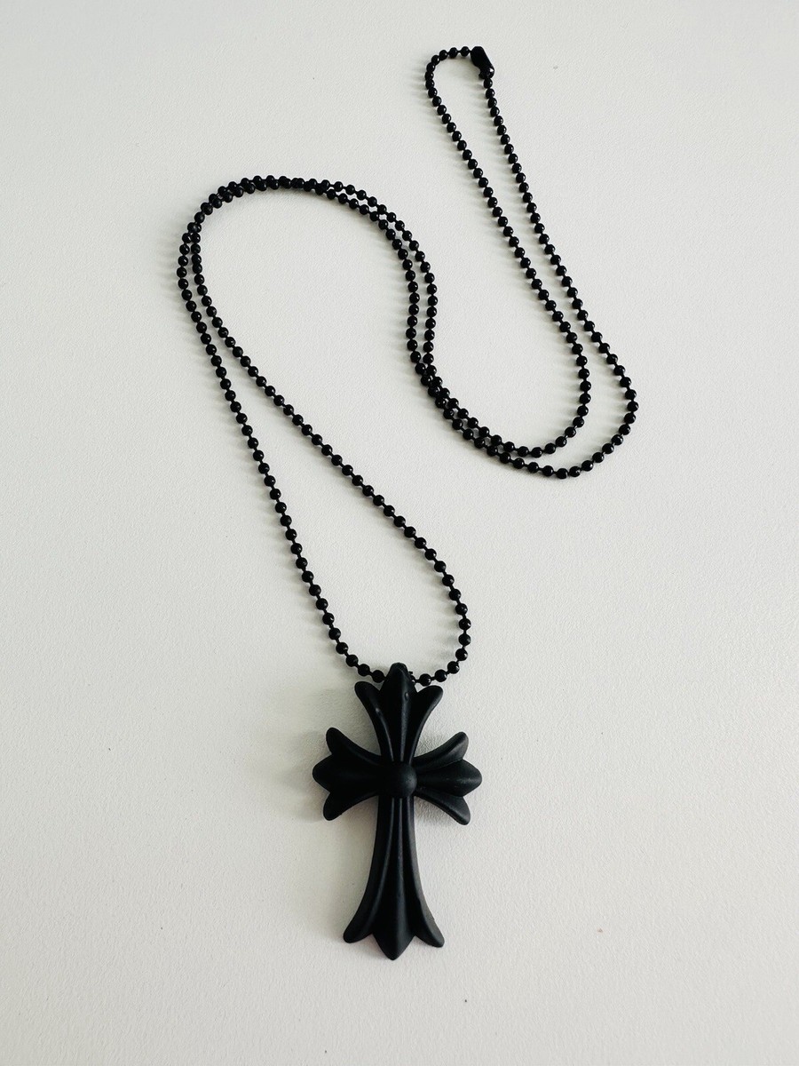 Chrome Hearts Tokyo 20th Anniversary Black Cross Rubber Necklace