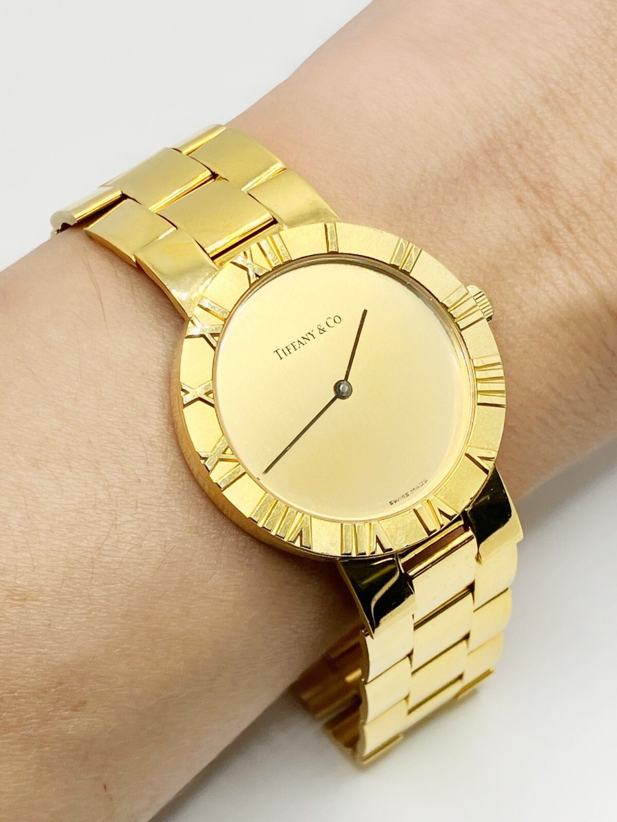 Tiffany & Co. Atlas 18k Yellow Gold Watch 33mm 8.3