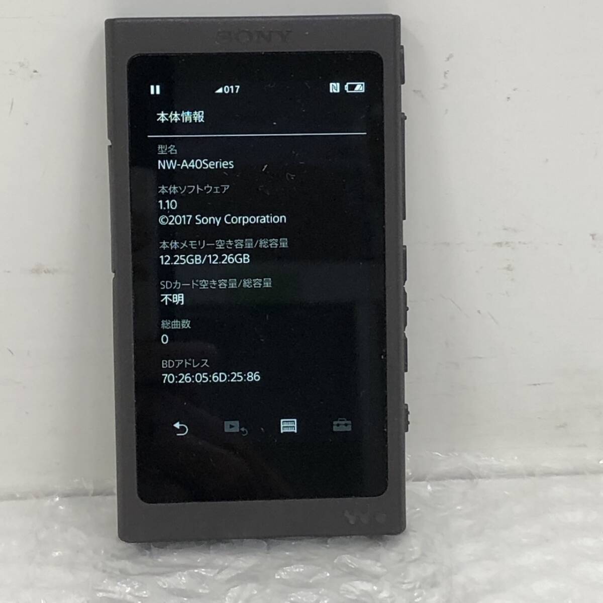 SONY NW-A45 Walkman16GB Bluetooth Hi-Res Black Multilingual OK (JP