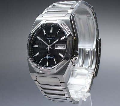 Vtg 1988 [Near MINT] Seiko Silver Wave Z 7123-8060 Black Kanji