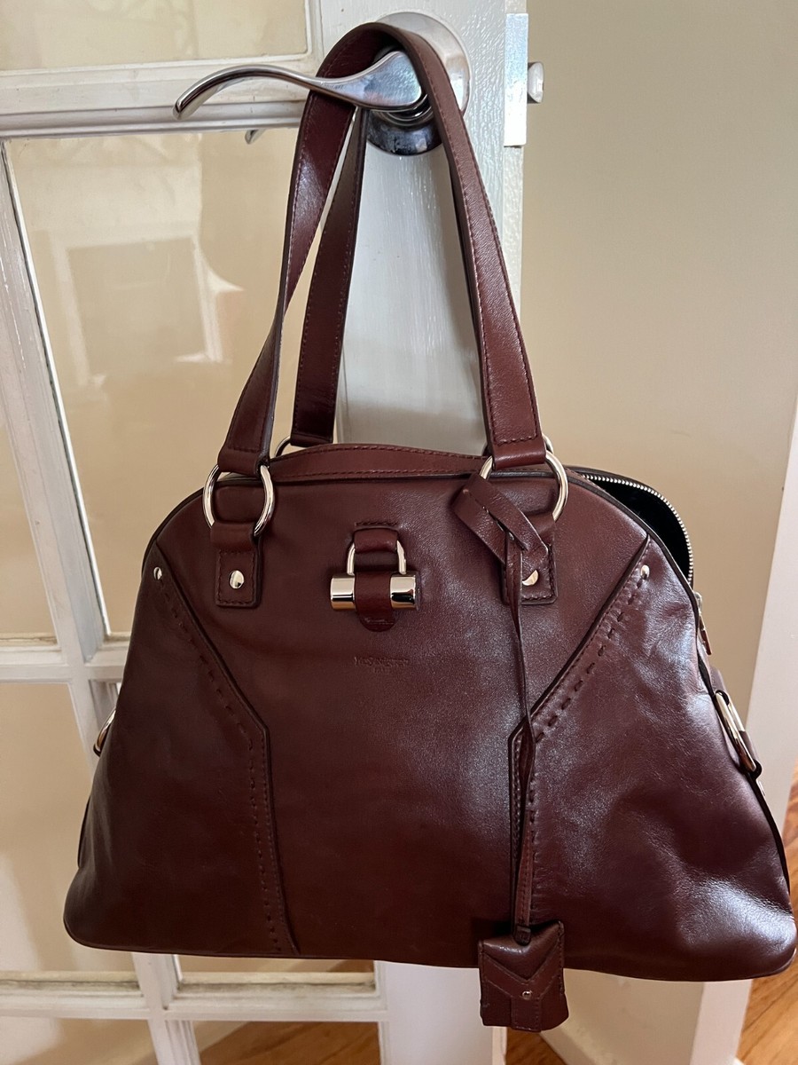 Yves Saint Laurent YSL Muse large handbag in Brown Leather | eBay