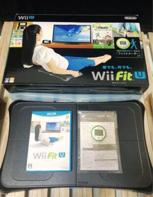 Used Wii Fit U Balance Wii Board Black + Fit Meter Midori Set Wii