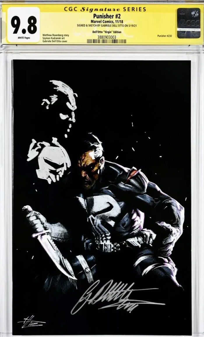 THE PUNISHER CGC 9.8 SS DELL OTTO SIGNED & SKETCHED OG Art In