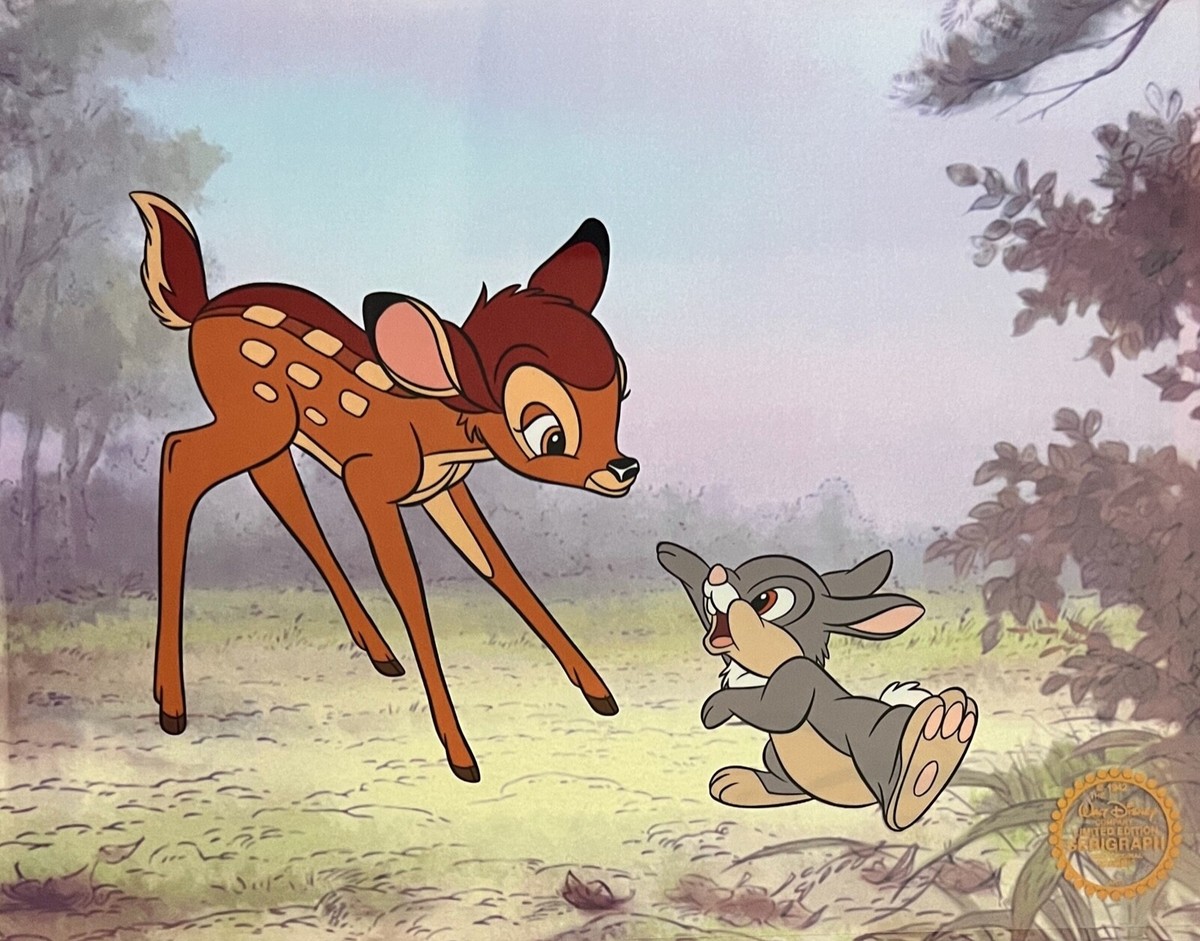 Disney BAMBI & THUMPER Limited Edition Sericel Animation Art Cel