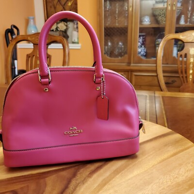 NWT Coach F57555 Mini Sierra Satchel Smooth Leather Bright Fuchsia