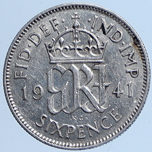 1941 UK Great Britain United Kingdom KING GEORGE VI Silver