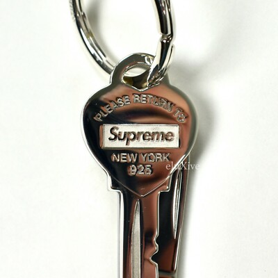 NWT Supreme Tiffany & Co. Silver Box Logo Key Keychain FW21 DS