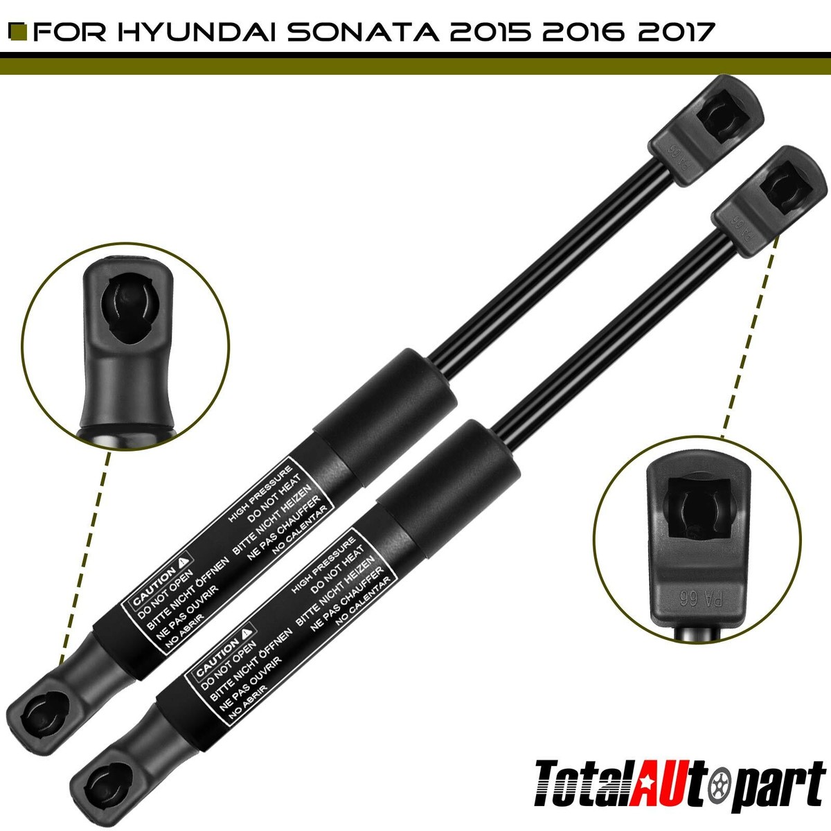 2 Front Hood Lift Supports Struts for Hyundai Sonata 2015-2017