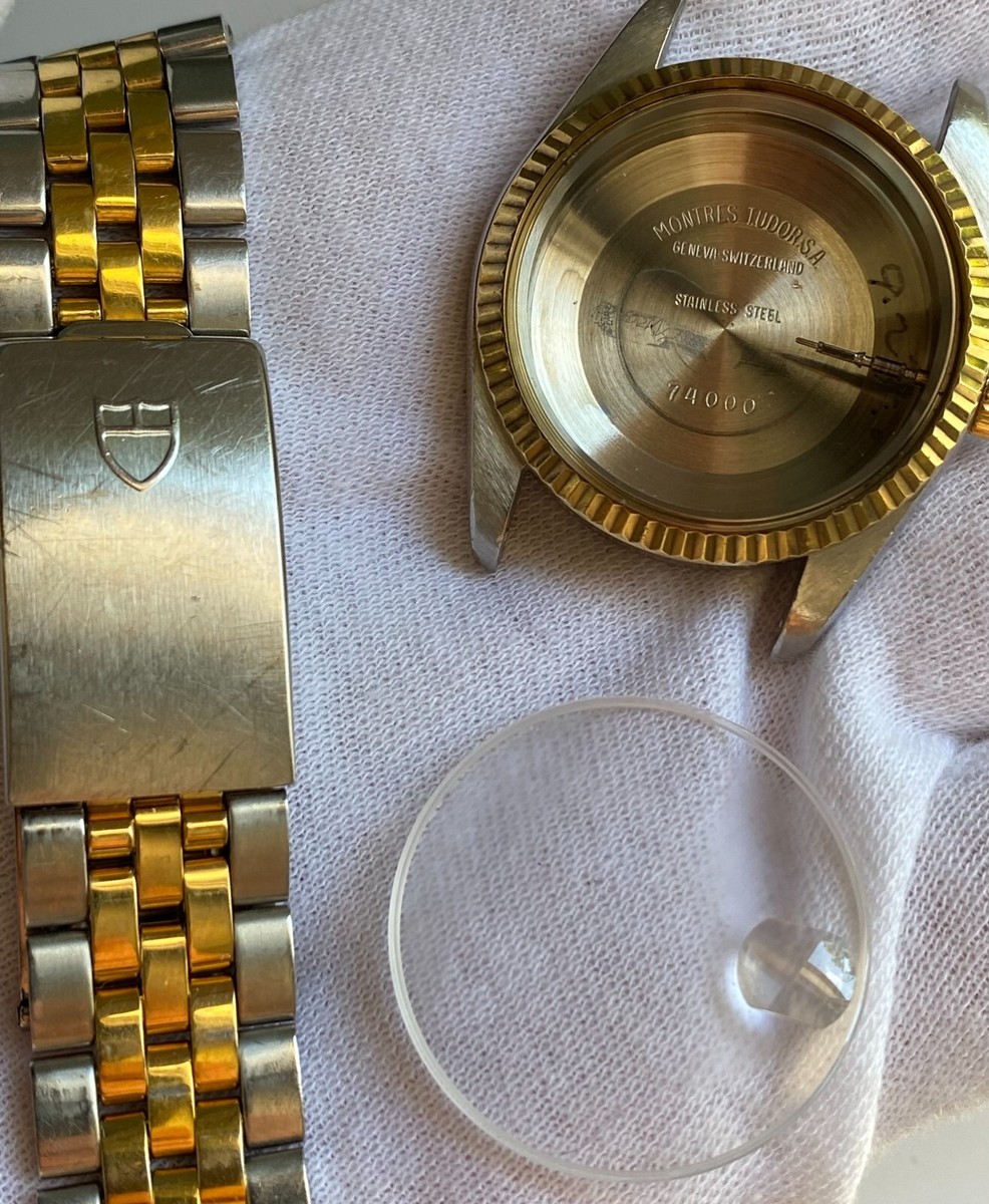 Genuine Tudor 34mm 74033 Oyster Rolex Case, Bracelet, 18kt Gold