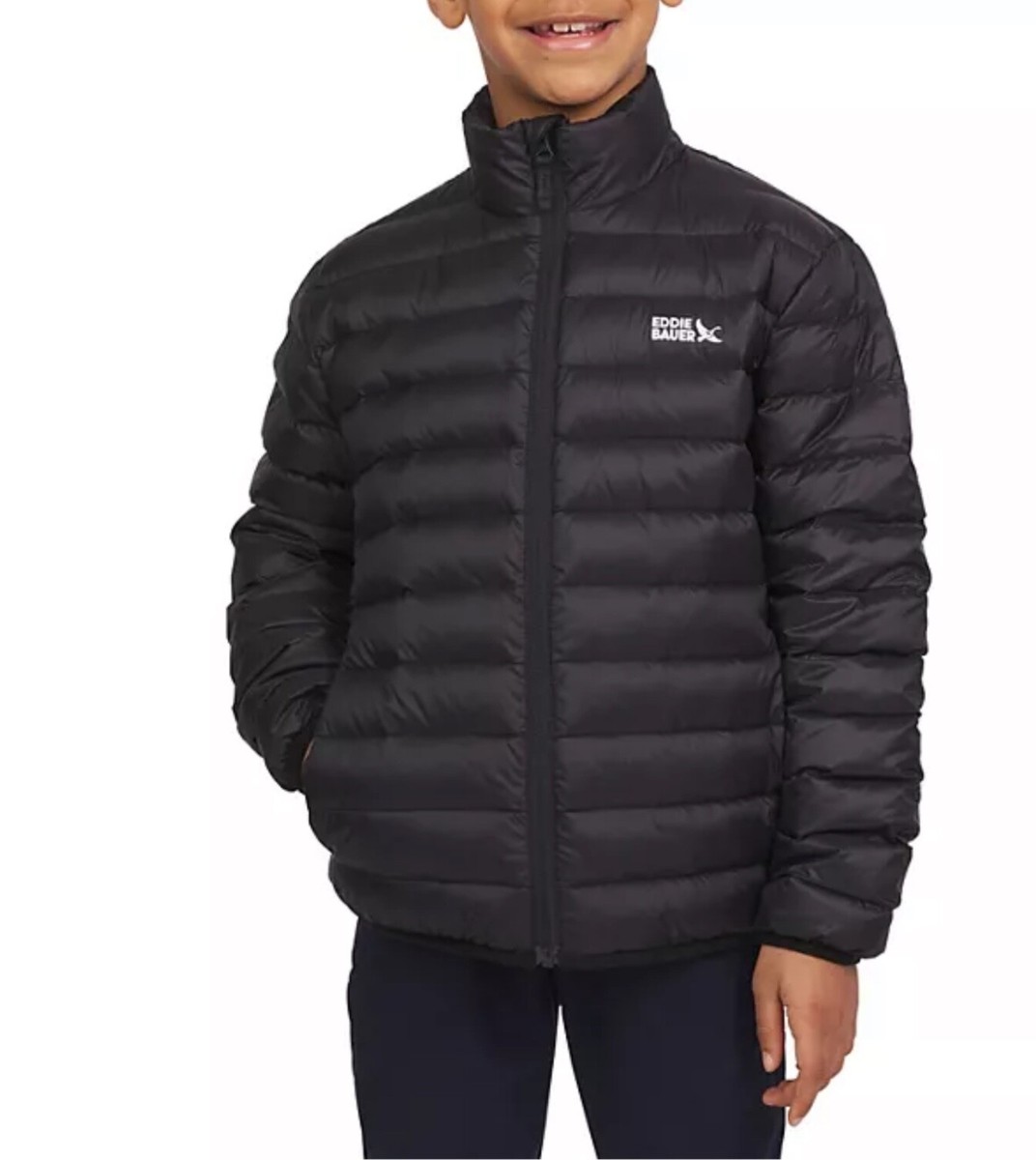 Eddie Bauer Youth Packable Down 650 Jacket,Black,S(6/7)M(7/8)/L(10