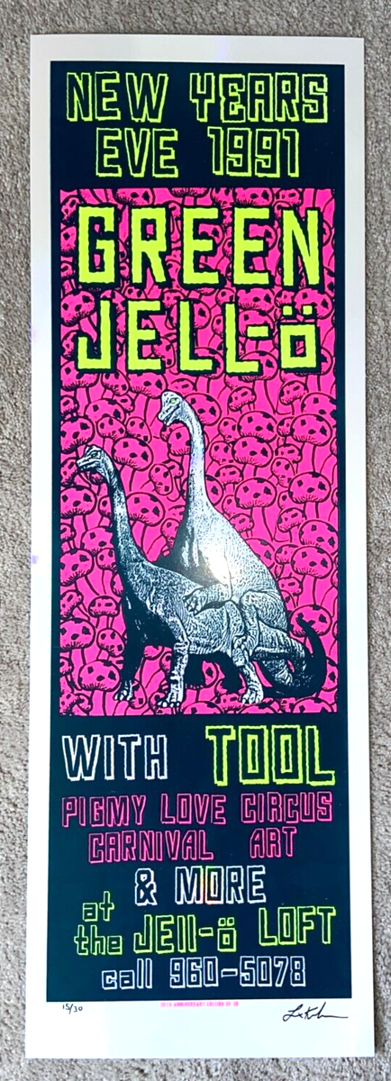 Tool New Years Eve 1991 12x36 Poster Lindsey Kuhn Green Jello 30th