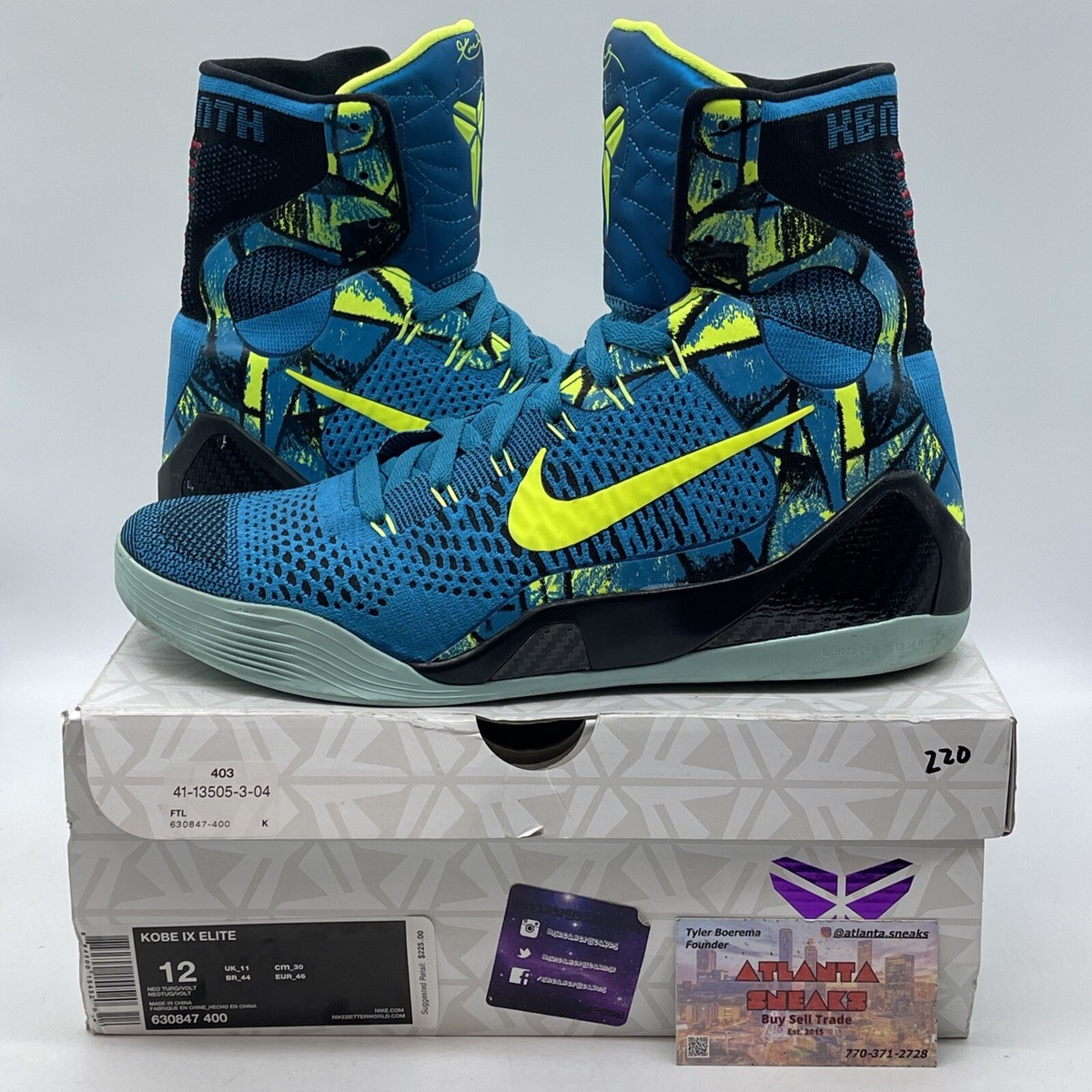 Size 12 - Nike Kobe 9 Elite Perspective Blue Yellow Black Suede