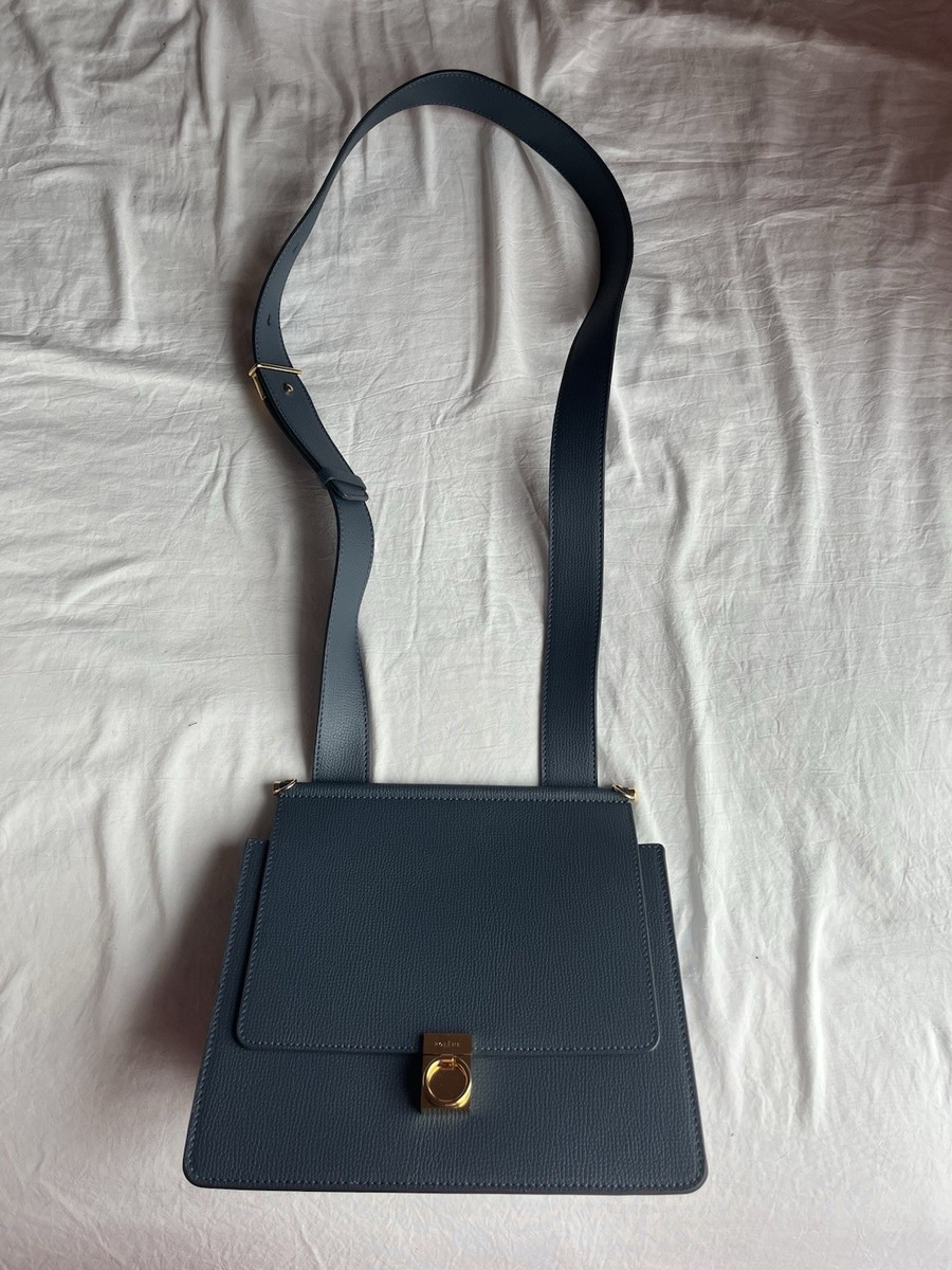 Polene Numéro Sept Edition Textured Midnight Blue Purse Real
