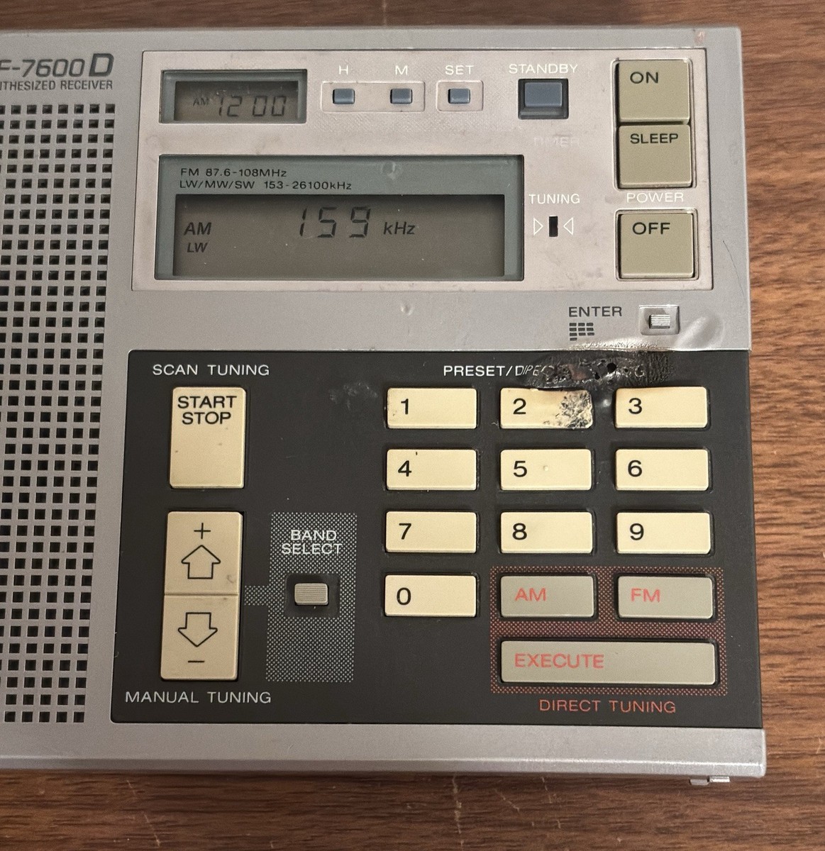 VINTAGE WORKING SONY ICF-7600D Radio Synthesized Receiver SEE