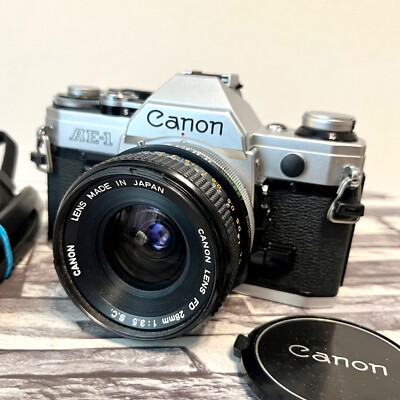 Canon AE-1 SLR Film Camera w/ Canon Lens FD 28mm F3.5 s.c.