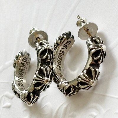 100% Authentic Chrome Hearts CH Plus Cross Hoop Earrings (Pair) | eBay