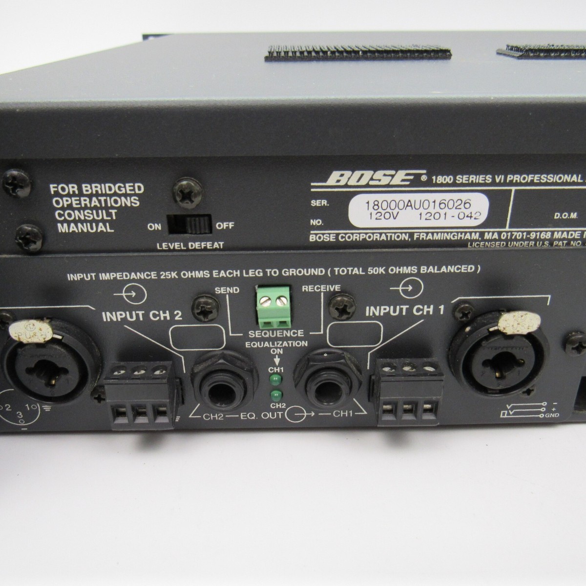 Bose 1800 Series VI Professional Amplifier 2 Channel 600W Each | eBay