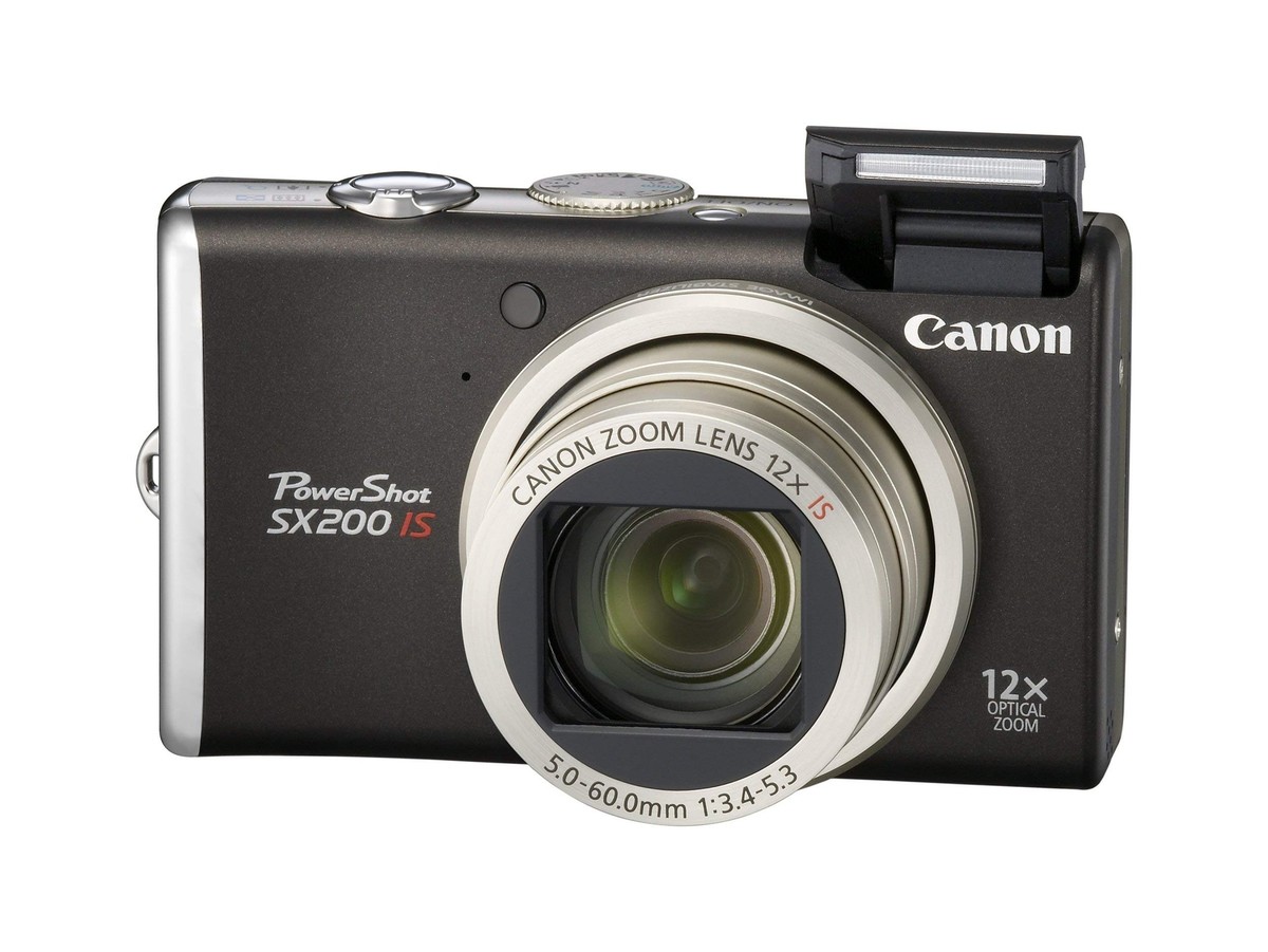 Black Canon PowerShot SX200 lS 12.1MP 12x Optical Zoom CCD Digital
