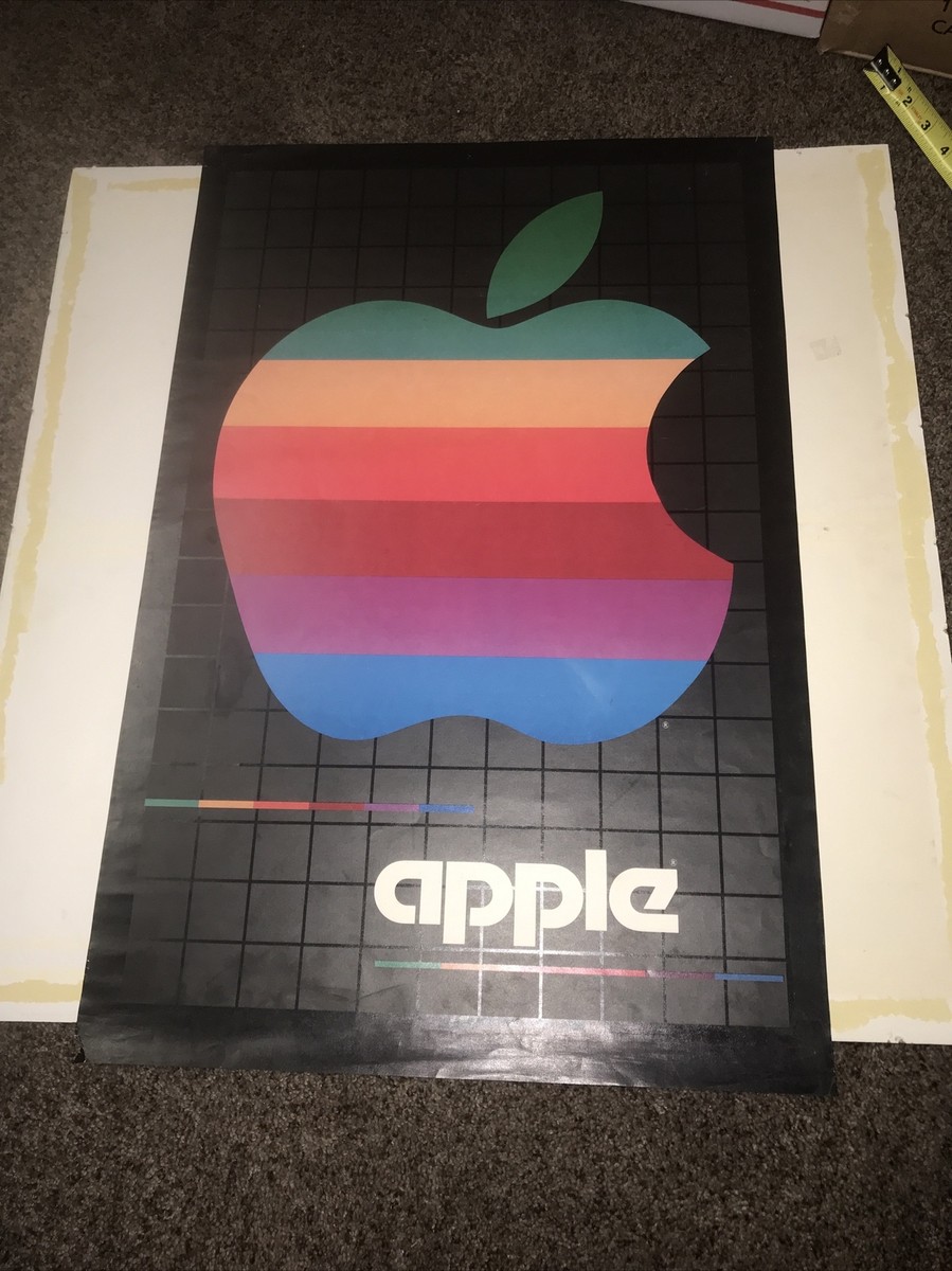 Vintage. Unique Original Apple Computers Rainbow Logo.1980 poster