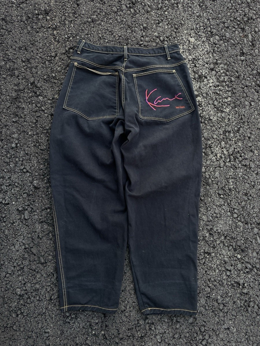 Vintage Rare Karl Kani Jeans Black Denim Script 2pac 36x30 Hip Hop