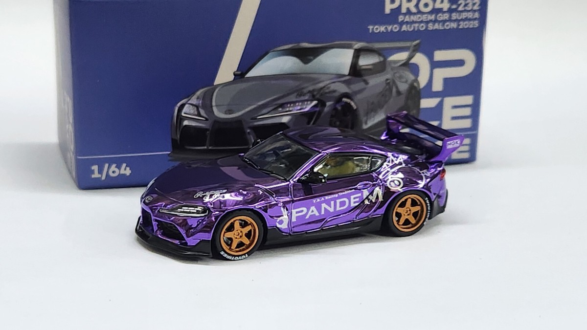 Chase 1:64 Pop Race Toyota GR Supra Pandem Purple Chrome Tokyo