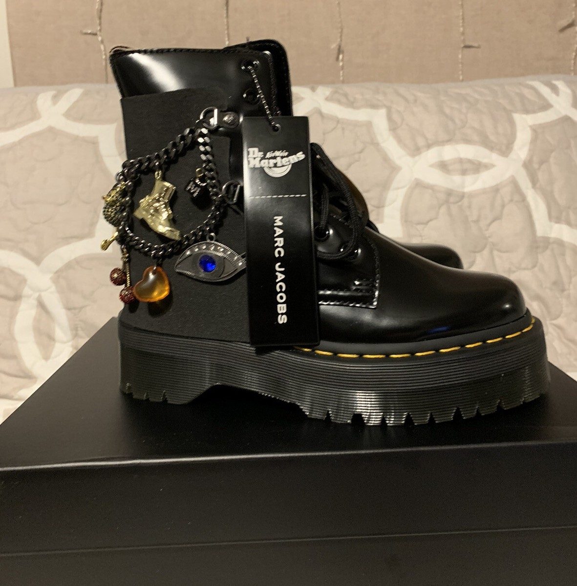 Dr. Martens x Marc Jacobs Black Jadon Platform Boots with Charms