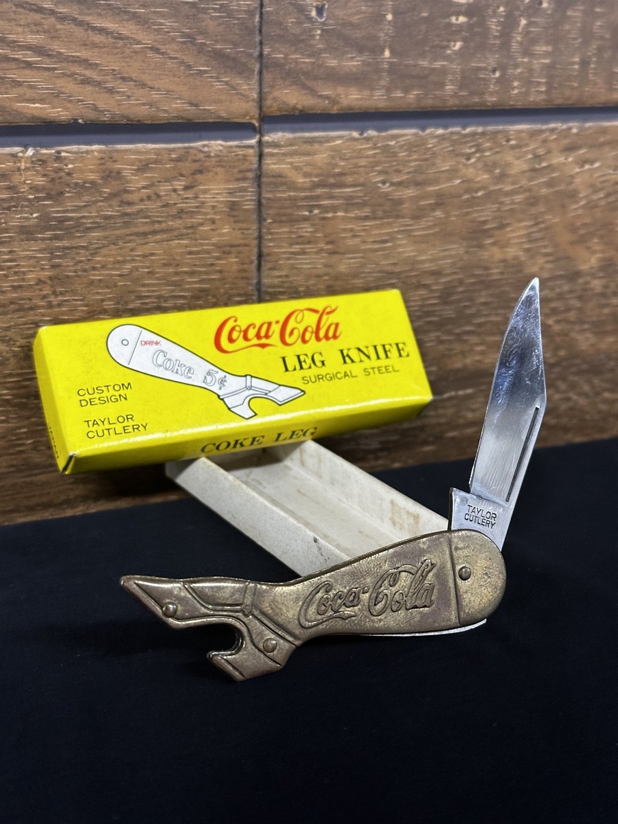 Vintage Coca Cola 5¢ Leg Pocket Knife Taylor Cutlery Japan NEW OLD