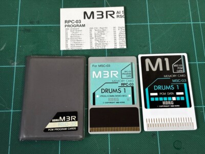KORG M3R PCM PROGRAM CARDS DRUM 1 RSC-3S MSC-03 & RPC-03 w/ case