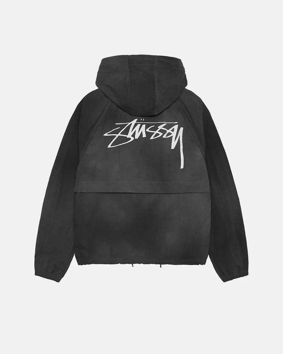 Stussy WAVE DYE BEACH SHELL Windbreaker Jacket - Black size XL | eBay