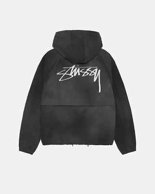 Stussy WAVE DYE BEACH SHELL Windbreaker Jacket - Black size XL | eBay