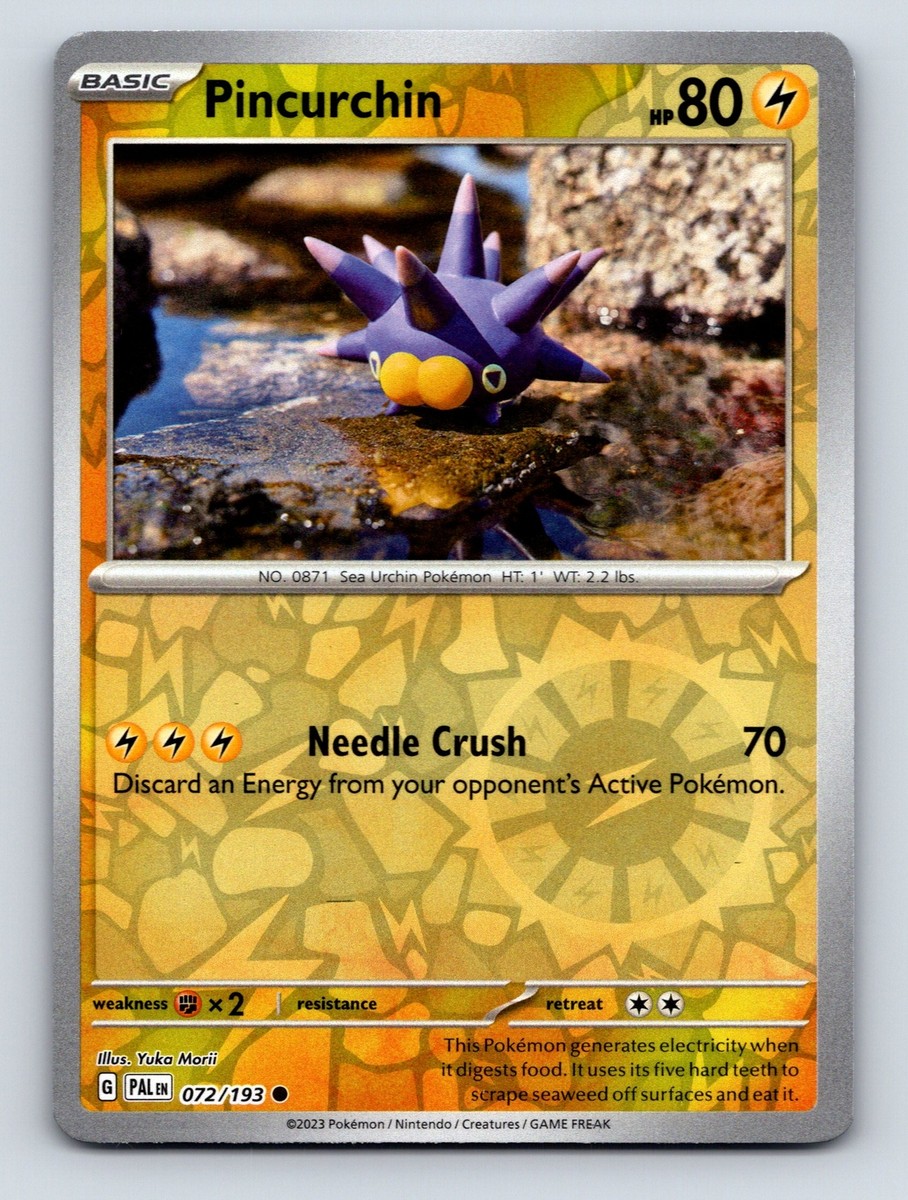 Basic Pincurchin HP 80 Needle Crush Attack Rarity Yellow Colorful