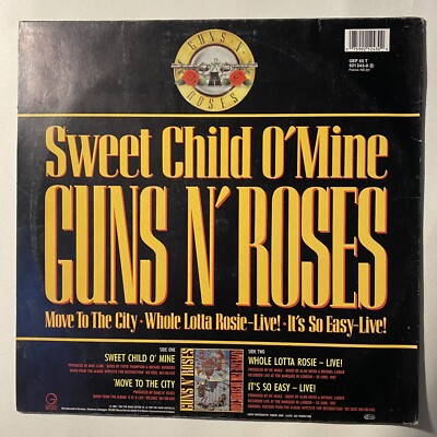GUN N' ROSES - SWEET CHILD O' MINE (12”) VINYL SINGLE RECORD 1988