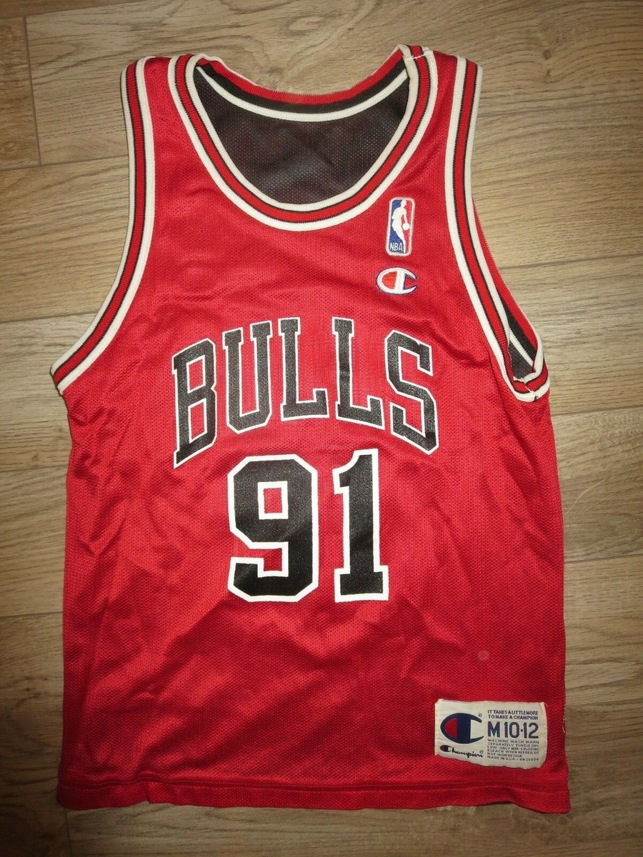 Dennis Rodman #91 Chicago Bulls Champion NBA Reverse Jersey Youth