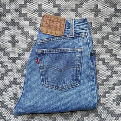 Vintage 80s Levis 501 Striped Straight Leg Jeans Made in USA 27x29