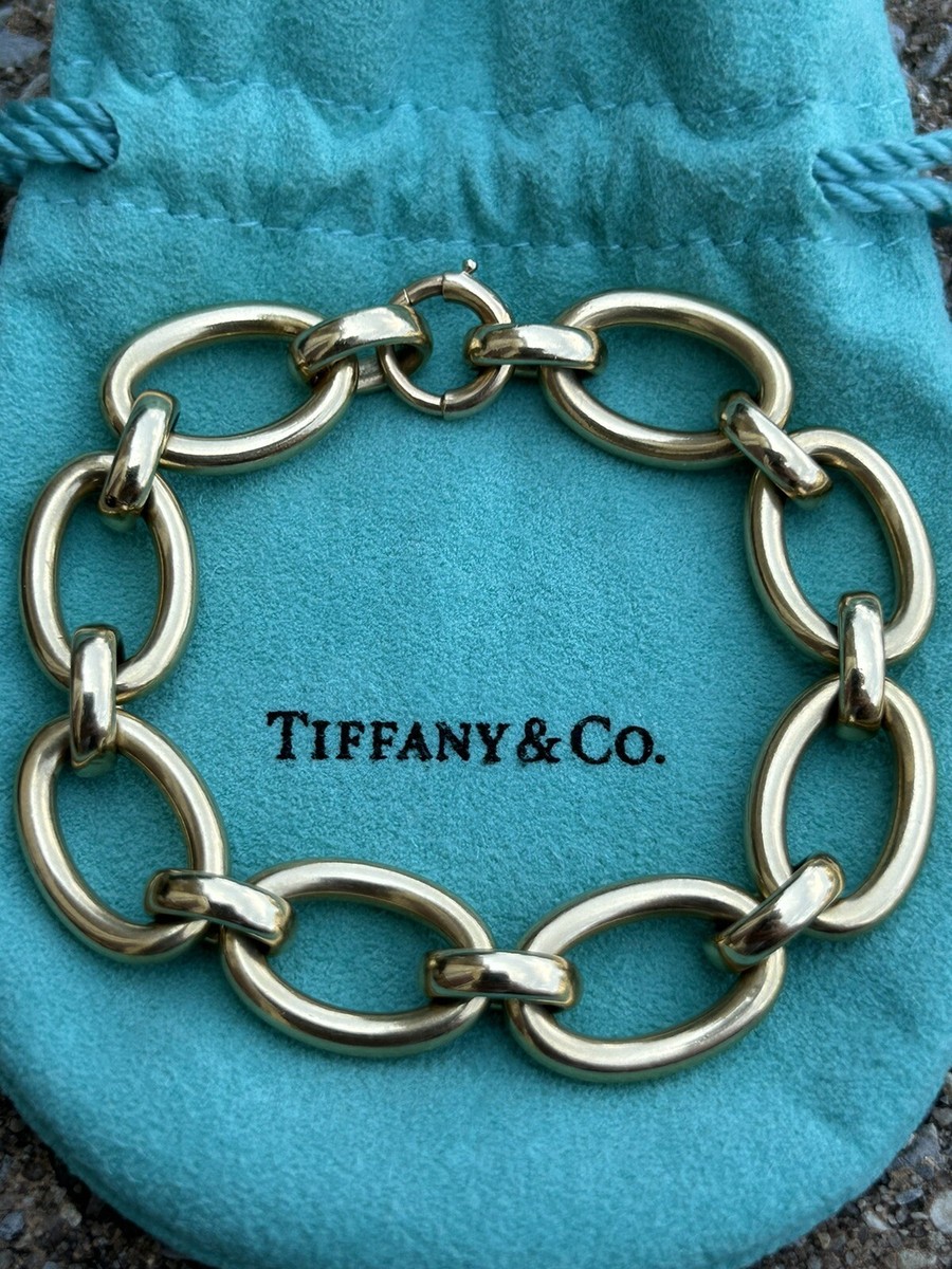 Tiffany & Co 14K SOLID Yellow Gold XLarge Oval Link Bracelet Heavy