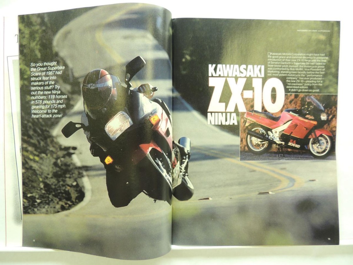 June 1988 Vintage Cycle Magazine Kawasaki ZX-10 BMW R100GS Daytona