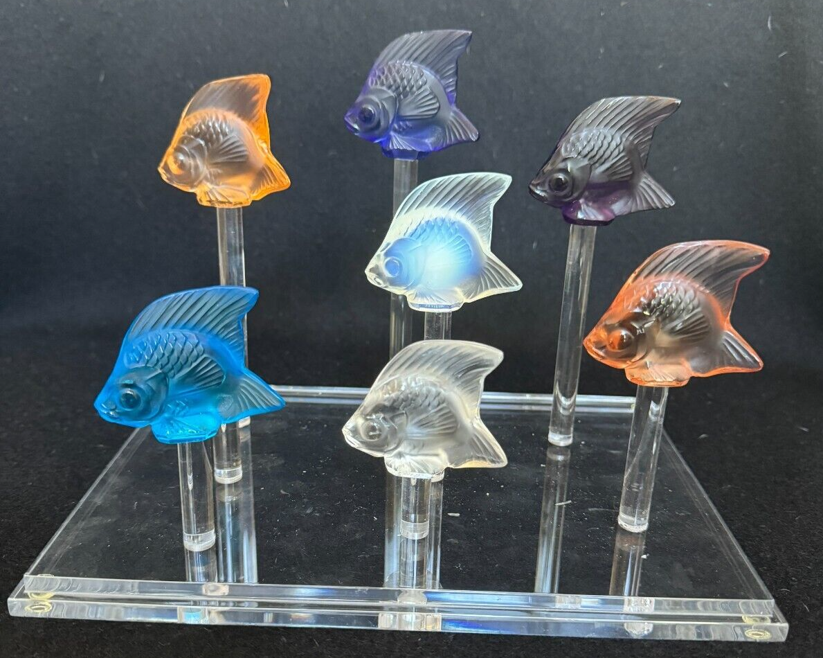 LALIQUE CRYSTAL FISH FIGURINES IN ORIGINAL DISPLAY TANK | eBay