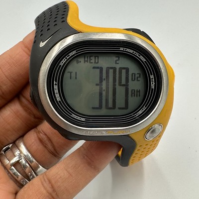 Nike Triax Fury Digital Watch Men Black Yellow Backlight Dial New