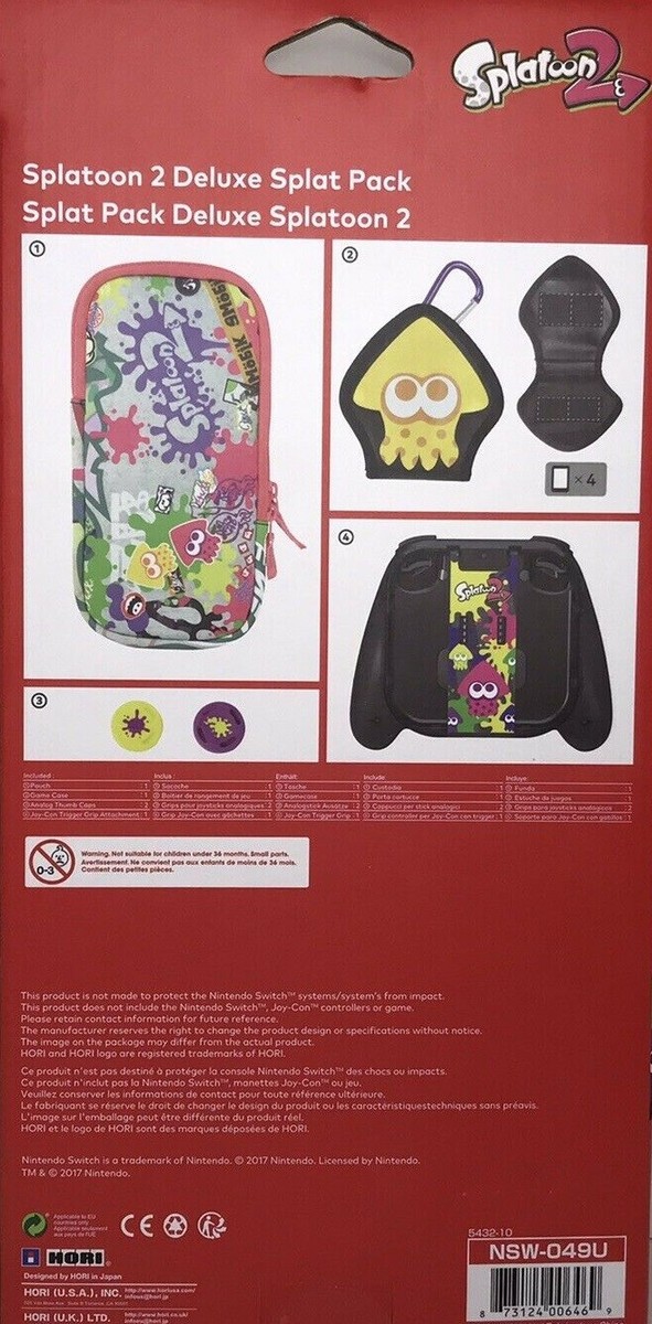 HORI *OFFICIAL* Splatoon 2 Deluxe Splat Pack Accessory Kit