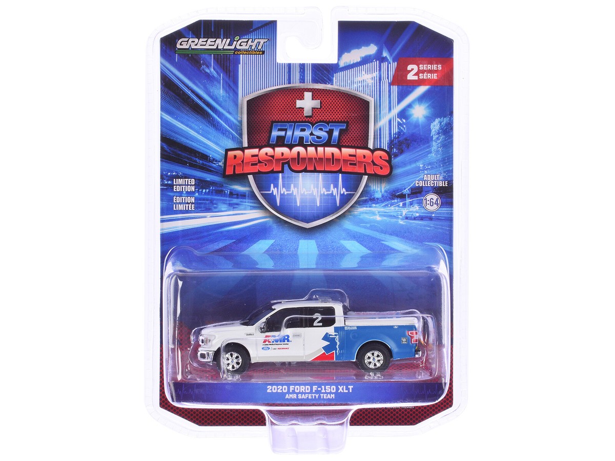 2020 Ford F-150 XLT Pickup AMR Safety Team White & Blue 1/64 | eBay