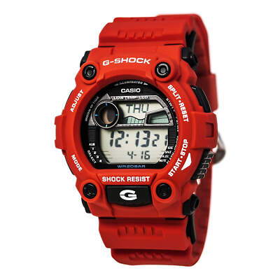 Casio Men's Watch G-Shock World Timer Digital Dial Red Resin Strap