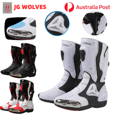JG WOLVES Mens Motorcycle Boots Motorbike Riding Breathable Shoes