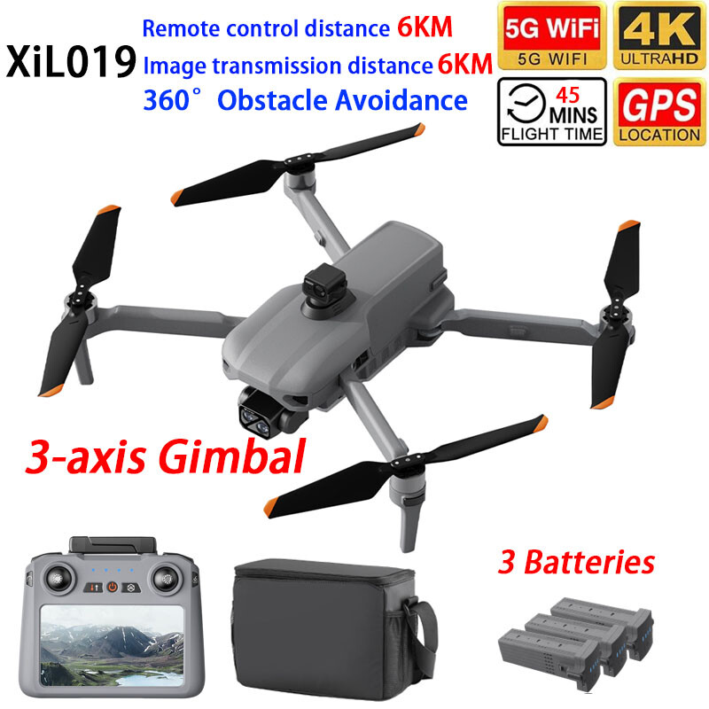XiL019 Drone GPS 6KM 4K Dual Camera Obstacle Avoidance Smart