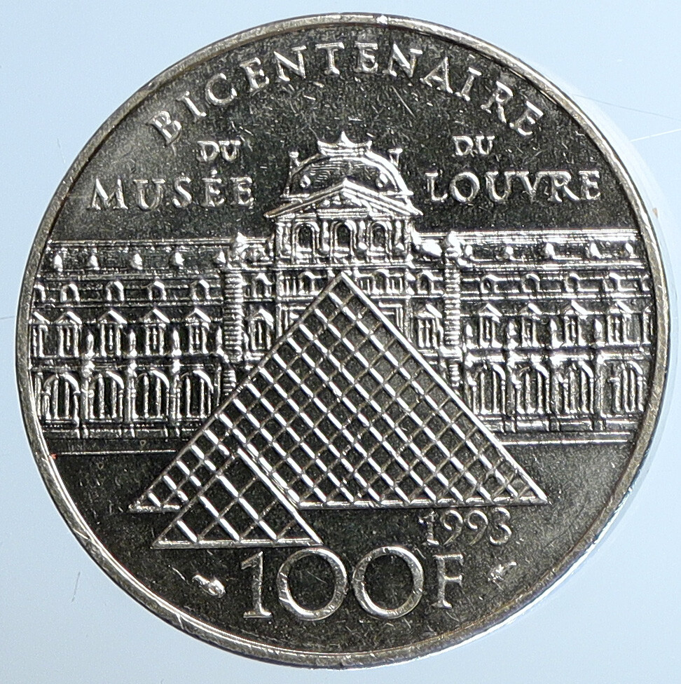 1993 FRANCE Louvre Museum VINTAGE Old Proof Silver 100 Franc