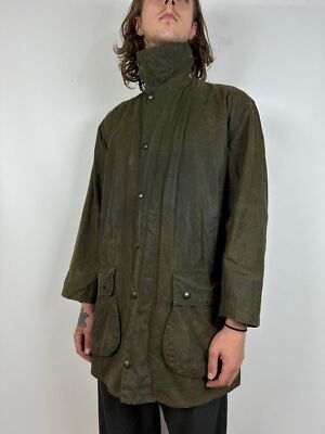 Men's Vintage Barbour Border Waxed Coat Jacket Made in England