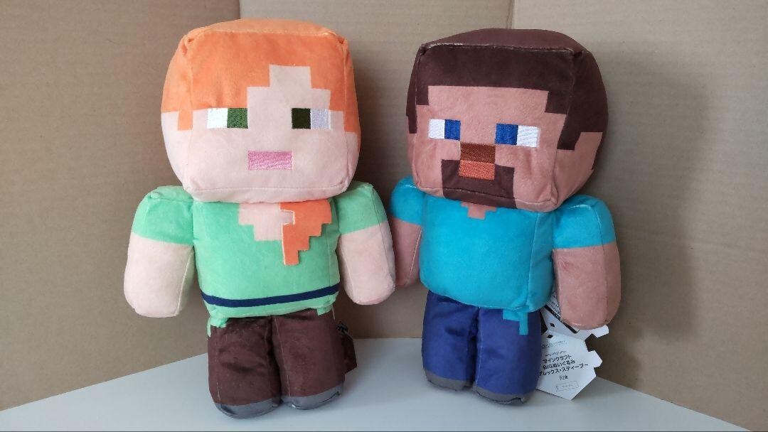 Minecraft Steve Alex Big Plush Toy Doll 2 Set Furyu Prize Japan | eBay