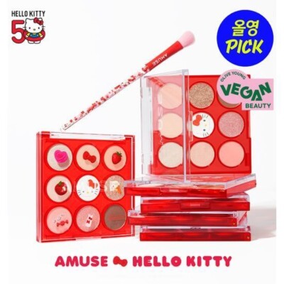 AMUSE Eye Color Palette 5.4g #05 Peach Garden HELLO KITTY Edition