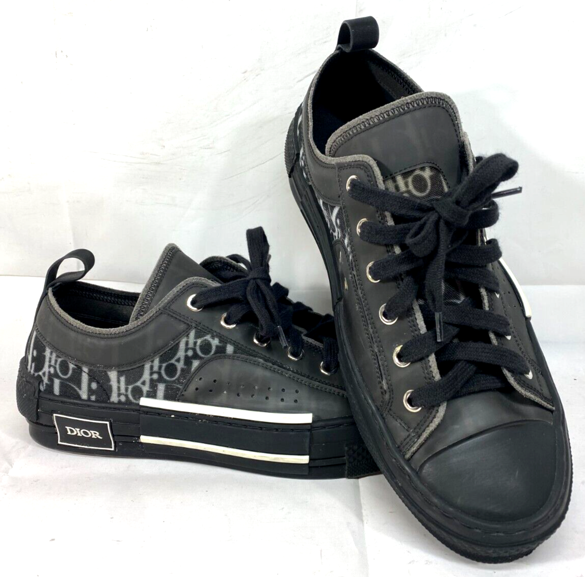 Dior B23 Low Top Black Oblique Sneakers - Size US 8 - w/ Box | eBay