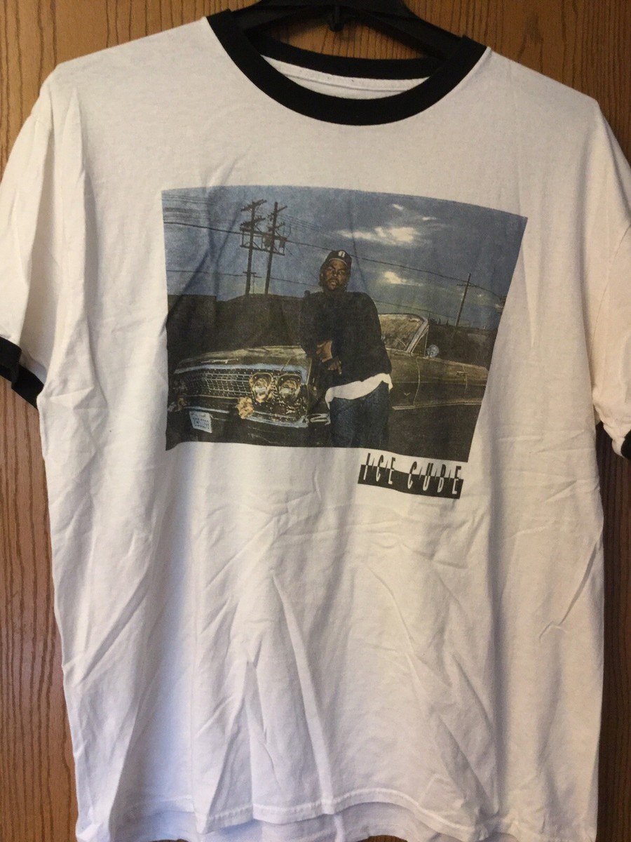 Ice Cube White Shirt With Black Neck & Sleeve Trim. XL. | eBay